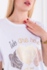 Жіноча біла футболка оверсайз з принтом