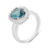 Серебряное кольцо CatalogSilver с топазом Лондон Блю, вес изделия 3,21 гр (2188605) 18.5 размер