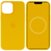 Чохол для Apple iPhone 12 Pro / 12 (6.1«») - Silicone case (AAA) full with Magsafe and Animation (Жовтий / Sunflower) - купити в SmartEra.ua