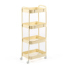 Этажерка мобильная четырехъярусная универсальная из металла 45х30х103см Кремовая SW-00002114