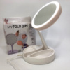 Складное зеркало для макияжа с Led подсветкой круглое увеличительное 10x My Fold Away Mirror. Цвет: белый