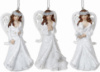 Набор 6 подвесных статуэток «Ангел» 10см, полистоун, белый, 3 дизайна