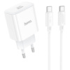 Набор СЗУ 110-240V HOCO C76A Pro+ кабель Type-C, USB-C, PD30W, кабель 1м, White, Box