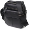 Вертикальная мужская сумка на плечо из натуральной кожи Vintage 22248 Черная