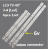 LED підсвітка TV 40« 6V 336mm 3-4led KONKA RT148K06TA T152K08TA 35021248 35021228 4шт.