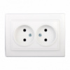 Розетка двойная б/з (мат термопластик) 16А