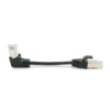 Патч-корд литой UTP, RJ45(прямой/угловой), неэкранированный, UTP5e 0.13m, patch D=4.9mm AWG26 1x90° CU, черный, Q200