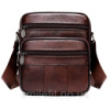 Чоловіча сумка з натуральної італійської шкіри, коричнева, компактний месенджер, кросбоді