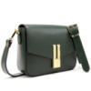Кросбоді шкіряне з акцентним замком колір оливка Італія 79558OL