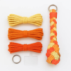 Набор макраме для рукоделия и плетения брелока для ключей и аксессуаров 17.3х3.5 см трёхцветный оранжевый