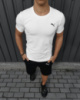 Чоловічий комплект Puma футболка біла + шорти