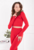 Жіночий червоний комплект з топу та лосин