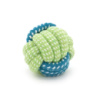 Игрушка из хлопчатобумажной веревки с узлами для собак в виде шара, 7см, зелено-синяя