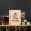 Камни для виски «Boss Drink Whiskey» 6 штук в подарочной коробке, английский