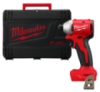 Шуруповерт ударний акумуляторний безщітковий 1/4« HEX MILWAUKEE, M18 BLIDR-0Х, 190Нм (каркас, кліпса для ременя, HDкейс)