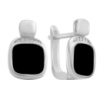 Серебряные серьги CatalogSilver с натуральным ониксом (60002117)