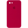 Чохол Silicone Case Square Full Camera Protective (AA) для iPhone SE 2 / 3 (2020 / 2022) / iPhone 8 / iPhone 7, Червоний / Rose Red - купити в...