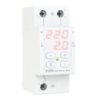 Защитное реле напряжения однофазное CV2-40 c контролем тока на DIN-рейку, 40А, 8800ВА, 120-280В, двухмодульное с индикатором напряжения (Красный)