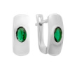 Серебряные серьги CatalogSilver с изумрудом nano 0.692ct (2141150)