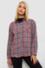 Рубашка женская в клетку, цвет пудровый, 244R1070-1