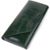 Добротный кошелек в два сложения из натуральной гладкой кожи GRANDE PELLE 22945 Зеленый