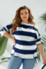 Світшот жіночий в смужку, колір біло-синій, 257R332-2