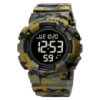 Чоловічий тактичний годинник Skmei 2081CMGNBK Camo Green-Black з електронним циферблатом та підсвіткою