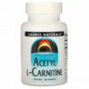 Ацетил-L-Карнитин 500 мг, Acetyl L-Carnitine, Source Naturals, 60 таблеток