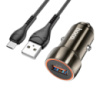 Набор АЗУ 12-24V HOCO Z46 + кабель MicroUSB, 1xUSB, 18W, кабель 1м, Black, Box