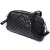 Сумка прошита трикутниками із натуральної шкіри 722909 Чорний