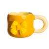 Чашка фарфоровая с магнитом Бант 400 (мл) подарочная кружка прикольная чашка для детей на подарок Желтый с бежевым FM-52B