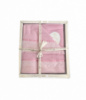 Набор махровых полотенец Sikel лен кружево Flowers 30*50 + 50*90 + 70*140 розовый
