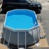 Intex 26796 (503×274×122 см) каркасний басейн Prism Frame Pool сірий овальний з фільтр насосом, сходами, тентом та підст