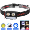 Ліхтар налобний 2069-XPG(White)+XPG(Yellow)+5SMD(Red), Motion Sensor, Li-Ion акумулятор, ЗУ Type-C
