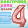 Воздушный шар в виде цифры 4 розовое золото,40 дюймов, фольгированый, для праздников для дня рождения,годовщин