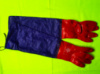 Рукавички МБС червоні захисні з манжетом 60 см