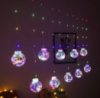 Новогодняя гирлянда штора Шарики с наполнением Дед Мороз 3х0.7м 200 Led 10 шаров Цветная