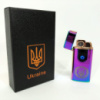Электрическая и газовая зажигалка Украина с USB-зарядкой HL-435, Юсб зажигалка. Цвет: хамелеон
