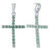 Серебряный крестик CatalogSilver с изумрудом 0.63ct (1299043)