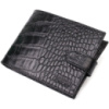 Модный бумажник для мужчин из натуральной фактурной кожи с тиснением под крокодила BOND 21995 Черный