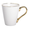 Кружка фарфоровая с золотым ободком и позолоченной ручкой 320 (мл) Белая RX-N240624W