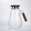 Кувшин для напитков 1.7 (л) для компота, мохито, лимонада, сангрии стеклянный кувшин с ручкой и бамбуковой крышкой 64486-71