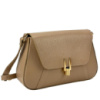 Стильне жіноче шкіряне кроссбоді бежеве Італія 76644B
