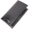 Вертикальный бумажник из натуральной кожи с тиснением под крокодила KARYA 21139 Черный