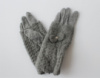 Женские кашемировые перчатки с вязкой серые