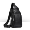 Шкіряна сумка-слінг (чорна шкіра флотар)