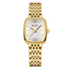 Жіночий наручний годинник Curren 9093 Gold-White з золотистим браслетом та прямокутним корпусом