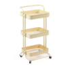 Этажерка мобильная трехъярусная универсальная из металла 45х37х82см Кремовая SW-00002105