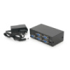 Активный сплиттер VGA сигнала KV-FJ1504A (VGA2004) 150MHz 4 Port, DC5V / 2A, Black