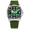 Чоловічий годинник Awarder 041 Embroidery Silver-Green з сапфіровим склом та водозахистом 10ATM